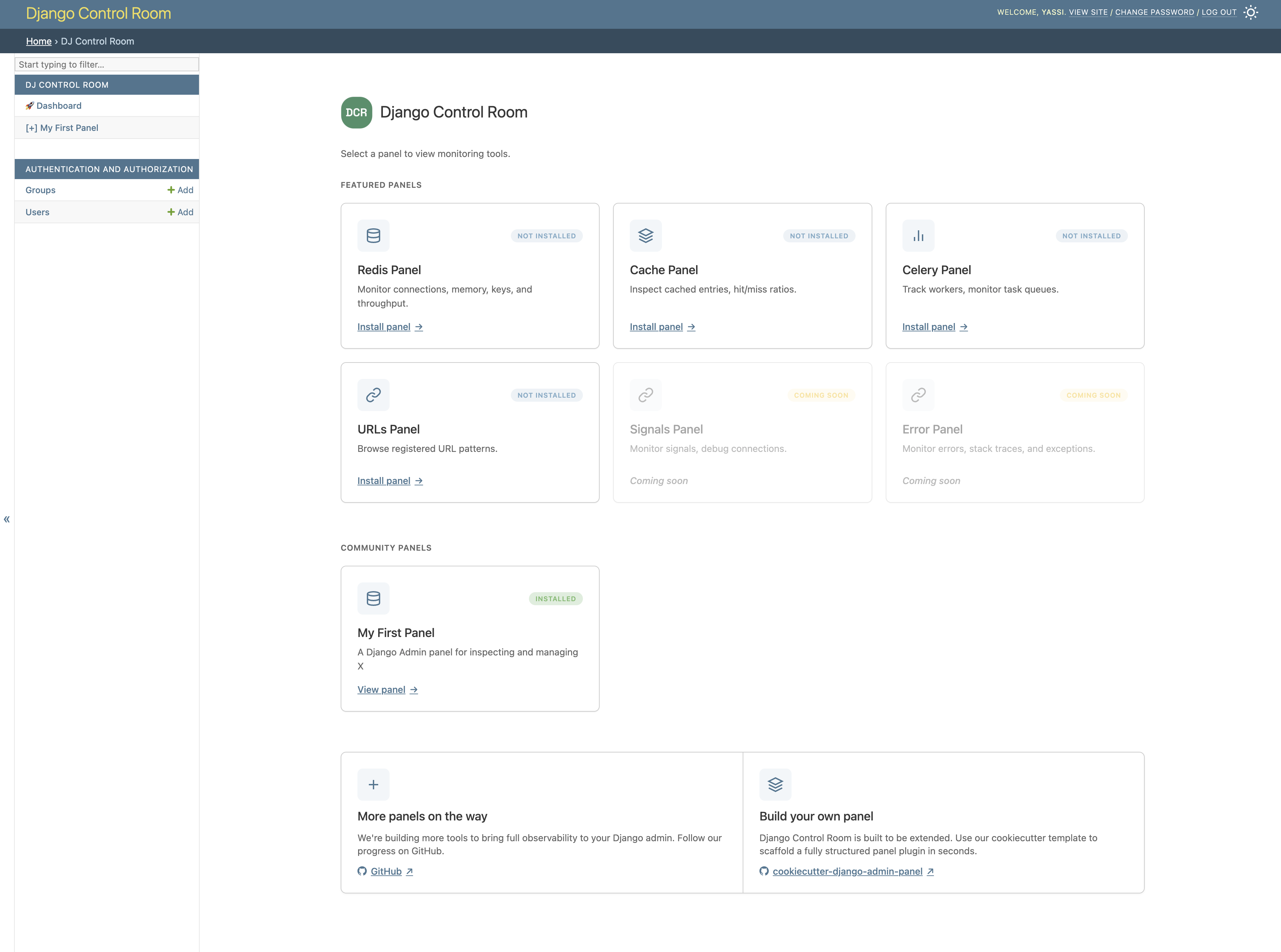 Django Control Room Dashboard
